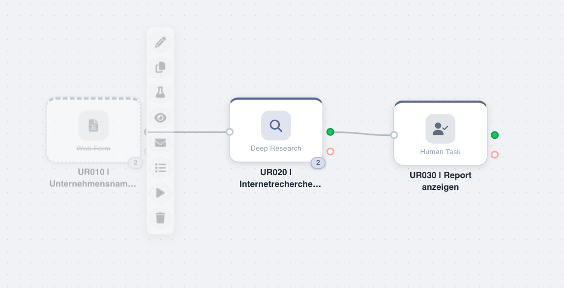 Visueller Zustand: Deaktivierter Agent im Designer