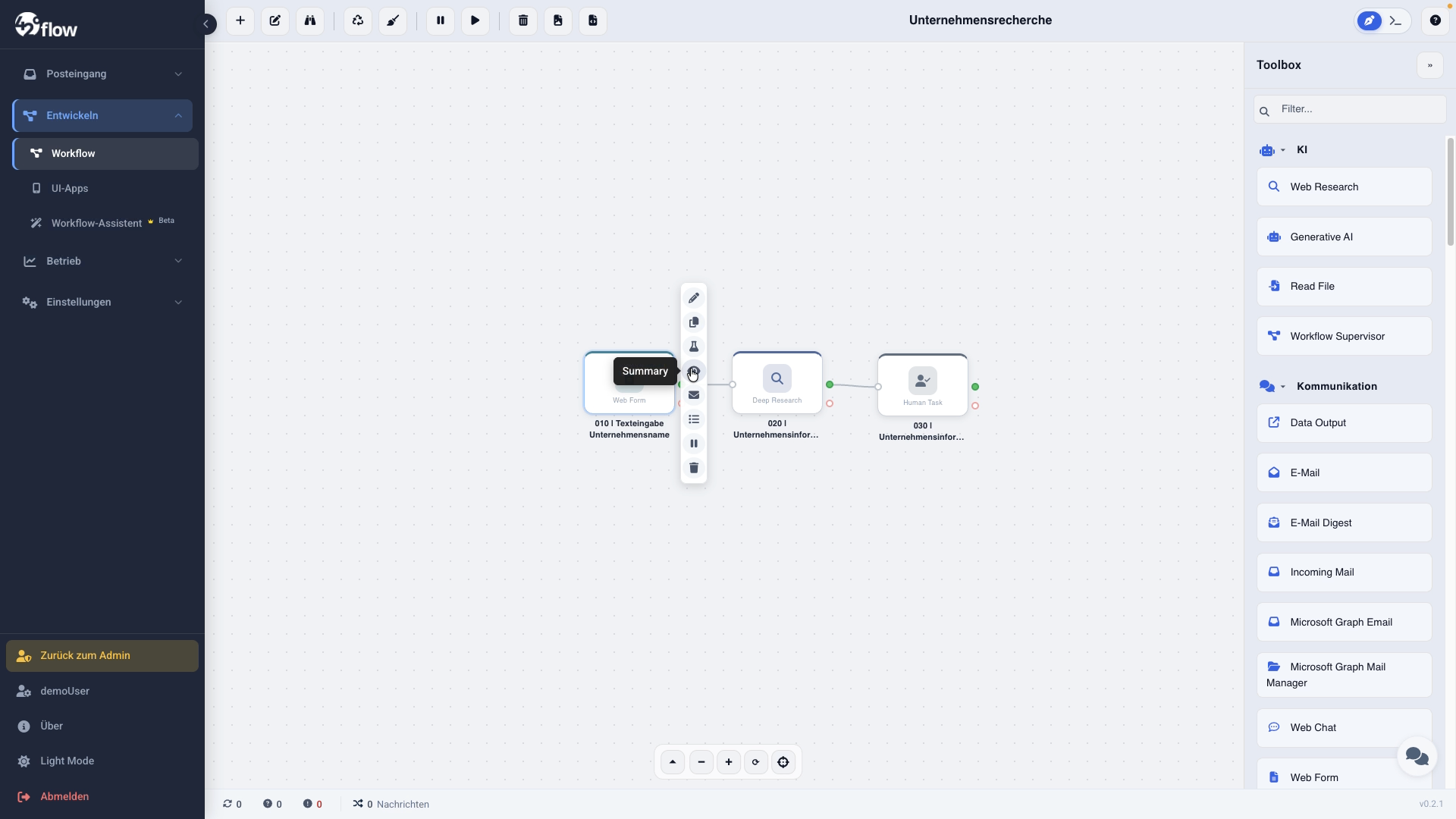 Kontextmenü geöffnet