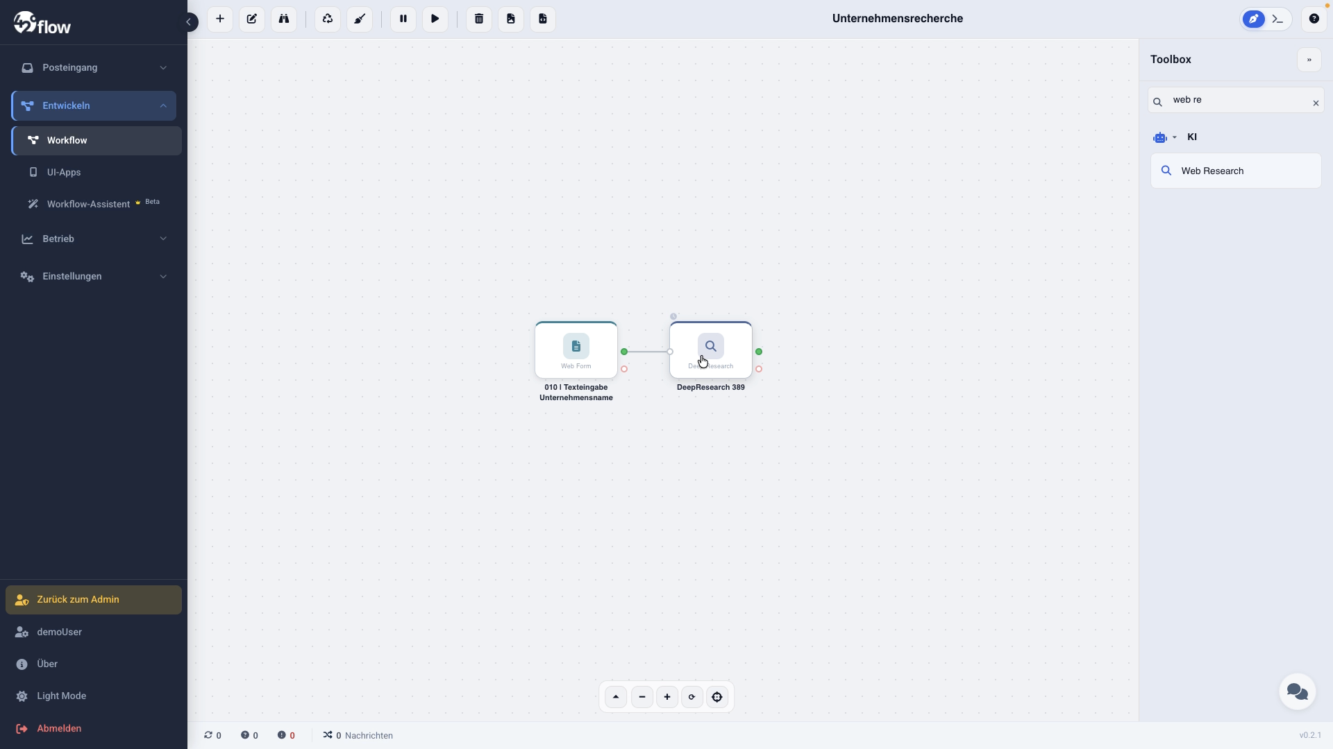 Canvas: Beide Agents verbunden