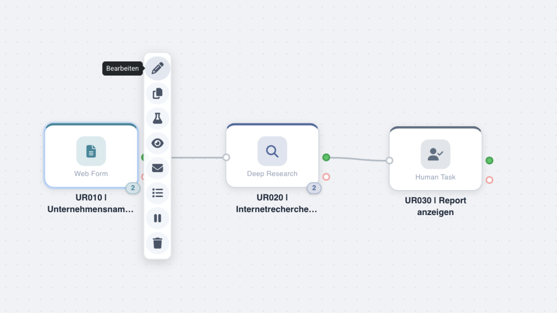 Agent-Menü: Stift-Symbol (Bearbeiten) markiert